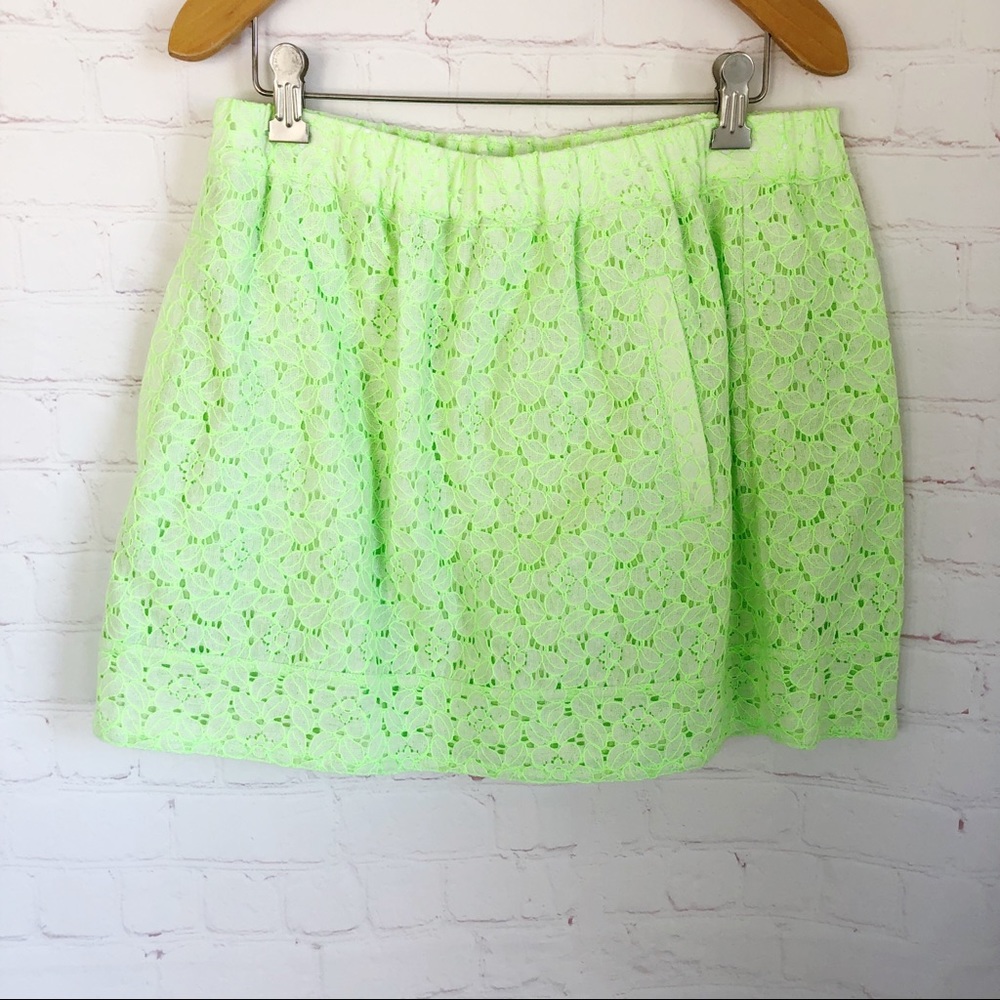 [J. Crew factory] neon lace skirt small
